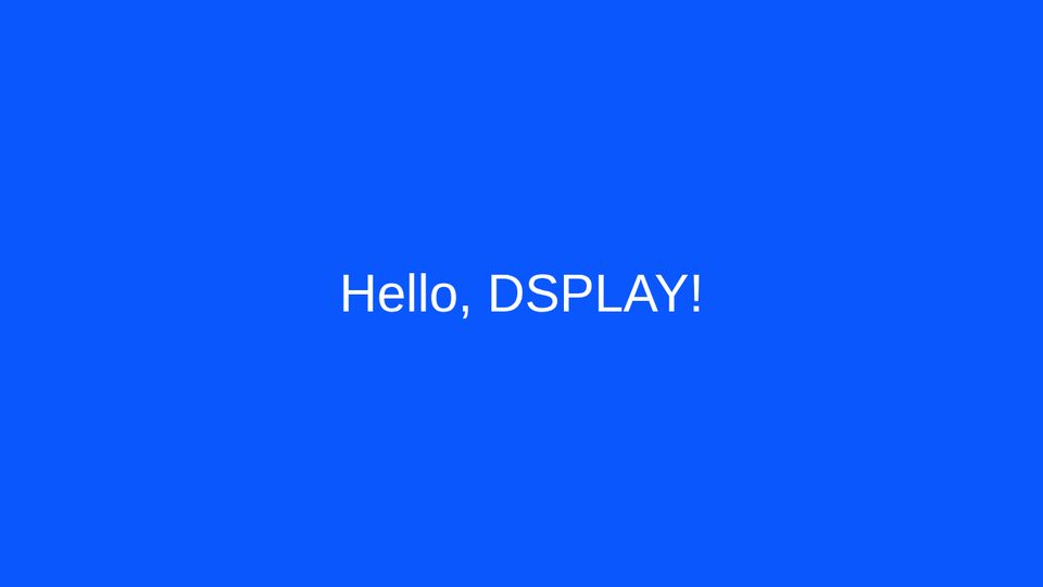 The template showing the greeting from the service