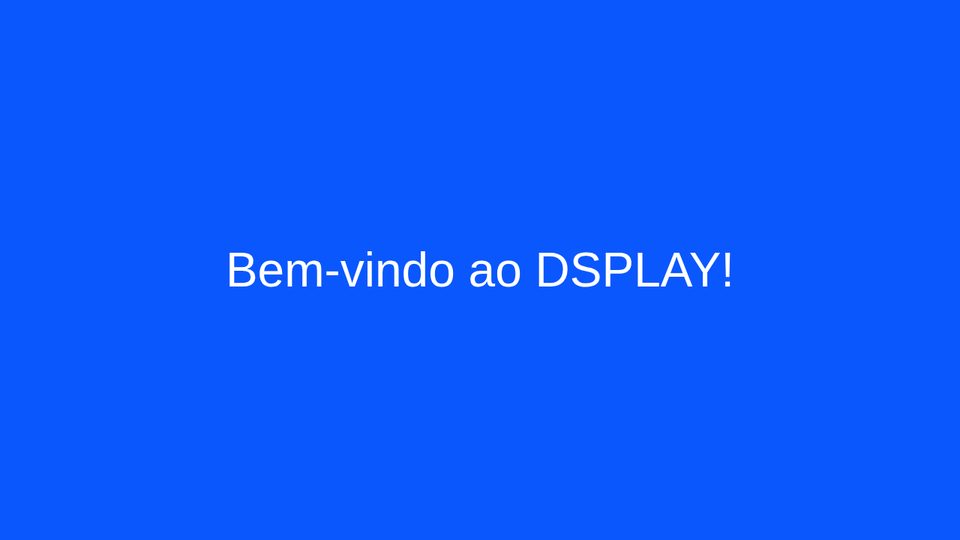 O cartão de boas-vindas rodando no navegador
