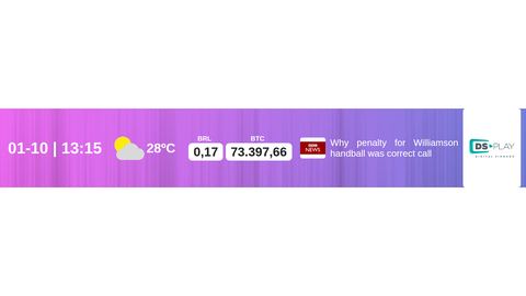 Captura de tela do template Horizontal Info Bar