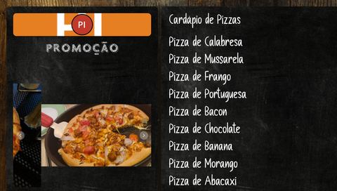 Captura de tela do template Menu Board (Featured Products)