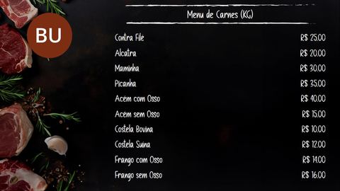 Captura de tela do template Menu Board (Standard)